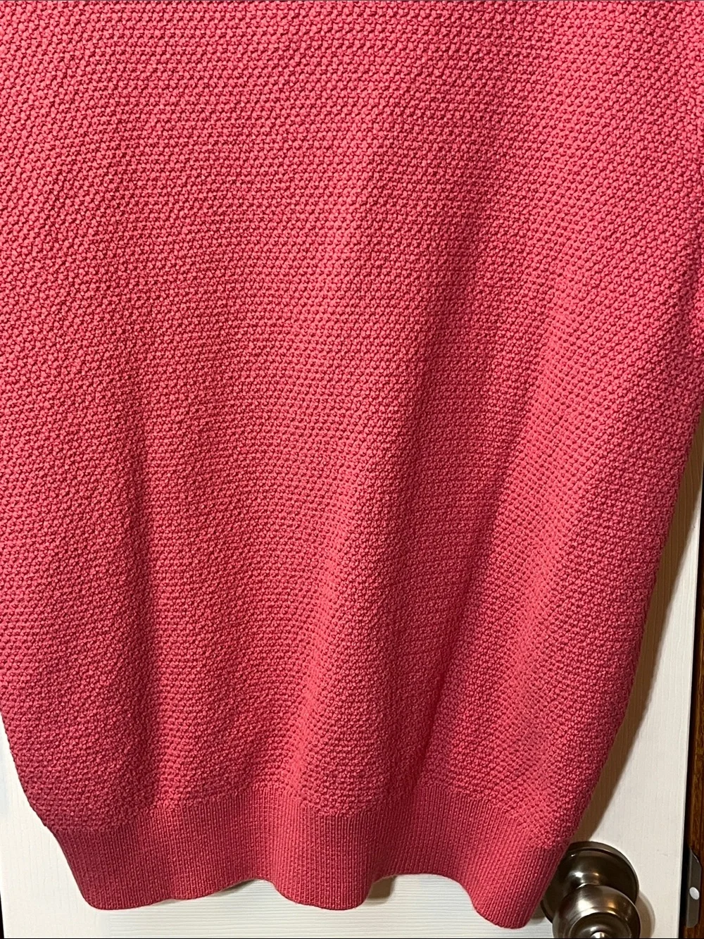 J. Crew Johnny Collar Polo Shirt Pink Knit Cotton Mesh Stitch Sweater Men’s XL